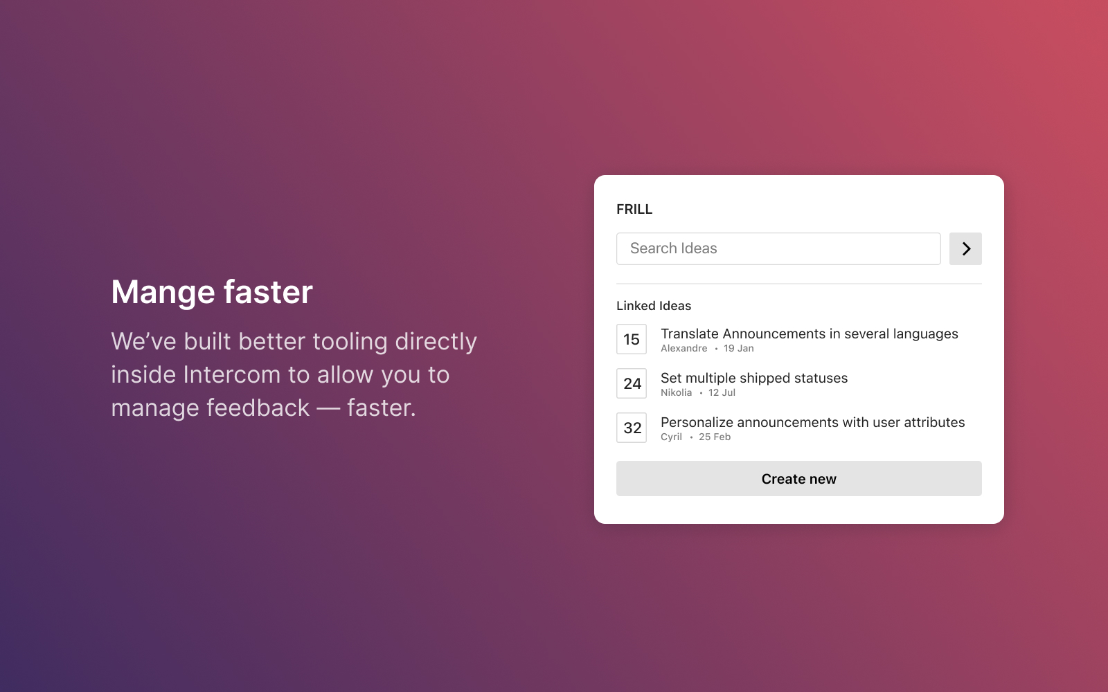 Frill | App Store | Intercom